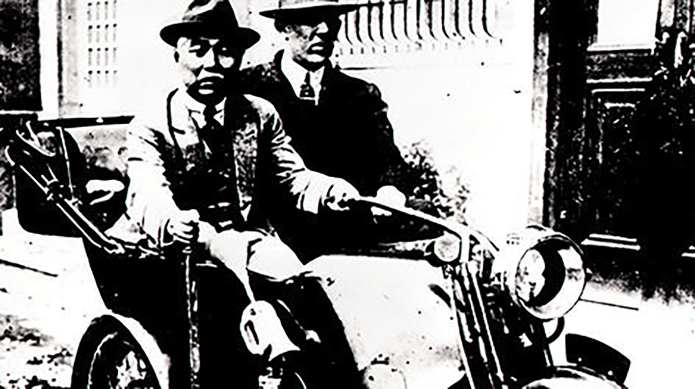 The Gorham three-wheeled automobile (right William R. Gorham)